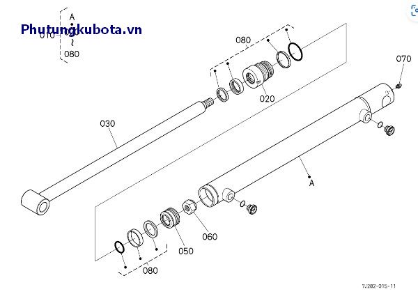 Xilanh gầu xúc - những bp cấu thành